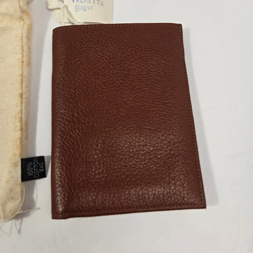 Vintage Pfaffco Vachetta Ginger Pebbled Leather Passport Wallet Bifold Bolivia